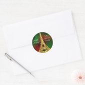 Gold Paris Skyline #2 KerstStarry Ronde Sticker (Envelop)