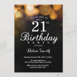 Gold Parties scintillant 21st Birthday Invitation<br><div class="desc">Gold Parties scintillant 21st Birthday Invitation Card. Anniversaire adulte. Arrière - plan de la Parties scintillant d'or Bokeh. 16e 18e 21e 30e 40e 60e 70e 80e 90e 100e. N'Importe Quel Âge.
Pour plus de personnalisation,  cliquez sur le bouton "Customiser" et utilisez notre outil de conception pour modifier ce modèle.</div>