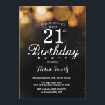 Gold Parties scintillant 21st Birthday Invitation<br><div class="desc">Gold Parties scintillant 21st Birthday Invitation Card. Anniversaire adulte. Arrière - plan de la Parties scintillant d'or Bokeh. 16e 18e 21e 30e 40e 60e 70e 80e 90e 100e. N'Importe Quel Âge.
Pour plus de personnalisation,  cliquez sur le bouton "Customiser" et utilisez notre outil de conception pour modifier ce modèle.</div>