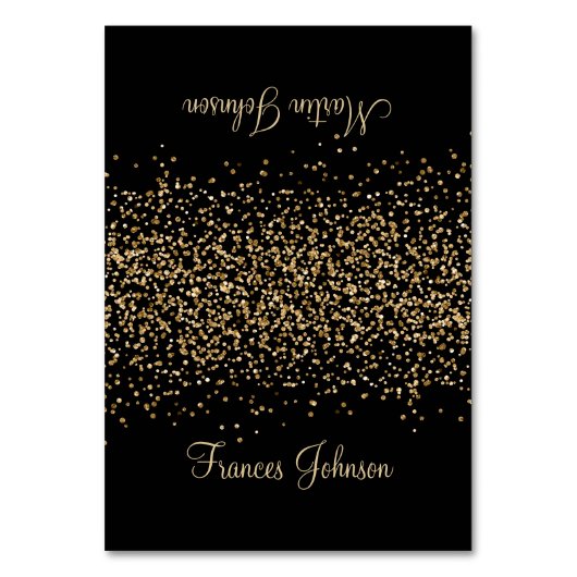 Gold Parties scintillant Black Deux Nom Cartes de  (Par défaut)