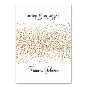 Gold Parties scintillant Blanc Deux Nom Cartes de 