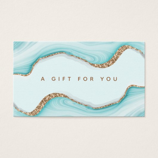 Gold Parties scintillant Blue Marble Agate moderne (Devant)