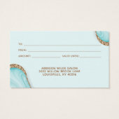 Gold Parties scintillant Blue Marble Agate moderne (Dos)