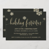 Gold Parties scintillant Festivités | Invitations (Devant / Derrière)