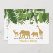 Gold Parties scintillant Safari Adventure Carte de (Devant / Derrière)