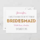 Gold Parties scintillant Serez-Vous Ma Carte Posta (Devant / Derrière)