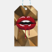 Gold Party Luxe Glam Red Drip Drivers Cadeaulabel (Achterkant)