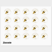 Gold Party Popper Pet Naam Kerst Ronde Sticker (Vel)