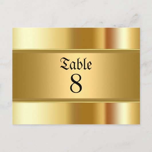 Gold Party-tabelnummers Briefkaart (Voorkant)