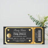 Gold Party Ticket Invitation (Debout devant)