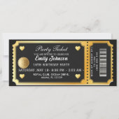 Gold Party Ticket Invitation (Devant)