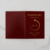 Gold Passport Wedding Uitnodiging (Buiten Laag)