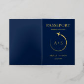 Gold Passport Wedding Uitnodiging (Buiten Laag)