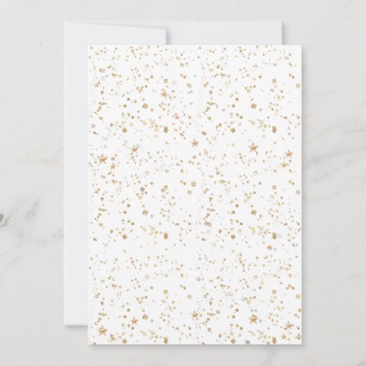 Gold Pastel Rainbow Unicorn Verjaardag Uitnodiging (Achterkant)