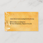 Gold Pastor ou Deacon Photo Church Carte de visite (Dos)