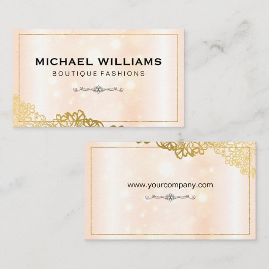 Gold  patroon | Sparkle Visitekaartje (Voorkant / Achterkant)