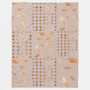 Gold Pattern Large Fleece Blanket Deken