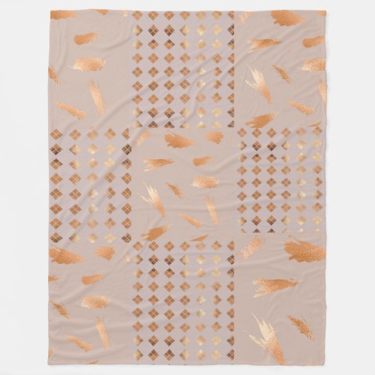 Gold Pattern Large Fleece Blanket Deken (Voorkant)