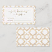 Gold Pattern Raad hoeveel kussen spel Informatiekaartje (Voorkant / Achterkant)