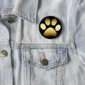 GOLD PAW PRINT RONDE BUTTON 5,7 CM (In situ)