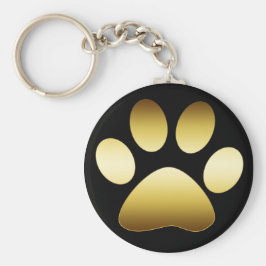 GOLD PAW PRINT SLEUTELHANGER