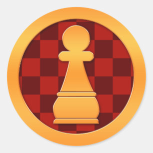 Gold Pawn Chess Ronde Sticker