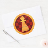 Gold Pawn Chess Ronde Sticker (Envelop)