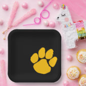 Gold Pawprint op Black Paper Party Borden Papieren Bordje (Feest)