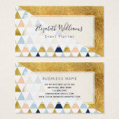 Gold Peach Blue Event Planner Cartes de visite (Devant & derrière)