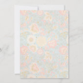 Gold Peach en Blush Spring Blooms Wedding Kaart (Achterkant)