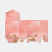 Gold Peach Melon Abstracte naam Modern Wedding Bedankdoosjes (Uitgevouwen)