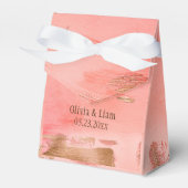 Gold Peach Melon Brown Elegant Modern Wedding Bedankdoosjes (Voorkant Zijde)