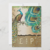 Gold Peacock  3 Veters Kaart (Achterkant)