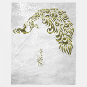 Gold Peacock - Aangepaste fleece Blanket Deken (Voorkant)