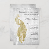 Gold Peacock Bridal Shower Kaart (Voorkant / Achterkant)