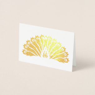 Gold Peacock (Fan) Notecard Folie Kaarten
