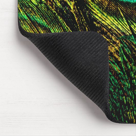 Gold Peacock Feather Pattern Muismat (Hoek)