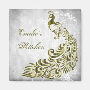 Gold Peacock - Gepersonaliseerd magneet