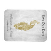 Gold Peacock sparen de Datum Magnet Magneet (Horizontaal)