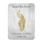 Gold Peacock sparen de Datum Magnet Magneet (Verticaal)