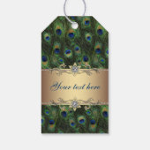 Gold Peacock Wedding Cadeaulabel (Achterkant)