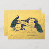 Gold Peacock Wedding Carte RSVP (Devant / Derrière)