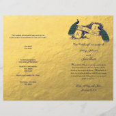 Gold Peacock Wedding Programme (Devant)