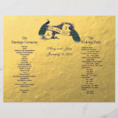 Gold Peacock Wedding Programme (Dos)