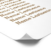 Gold Peacock Wedding Seating Chart Poster (Hoek)