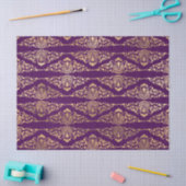 Gold Peacocks en Filigree op Paarse ontkoppeling Tissuepapier (Craft)