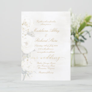 Gold & Pearl White Desdemona Rozen Weddenschap Kaart