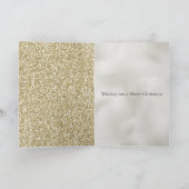 Gold Pearl White Glitzy Glitter Kerstmis Kaart (Binnen)