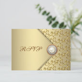 Gold Pearl Womans 50e fête d'anniversaire RSVP (Debout devant)