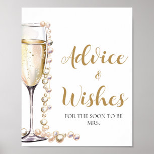 Gold Pearls en Prosecco Advies en Wensen Sign Poster